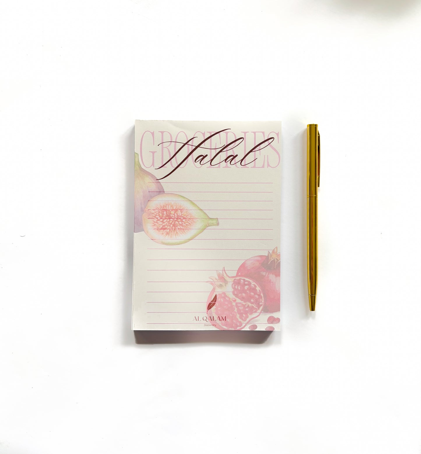 A6 Halal Groceries Notepad Burgundy Edition – Islamic Food Planner