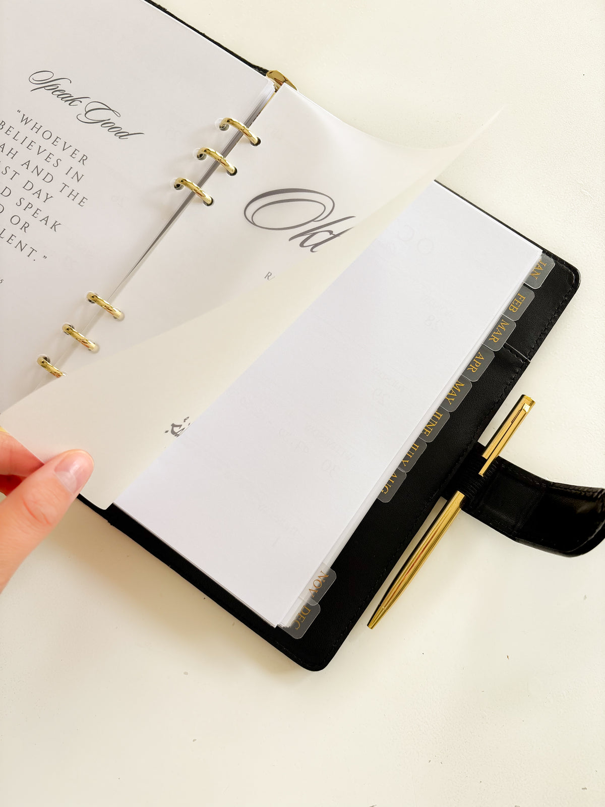 Planner monthly dividers for organizing a binder by month