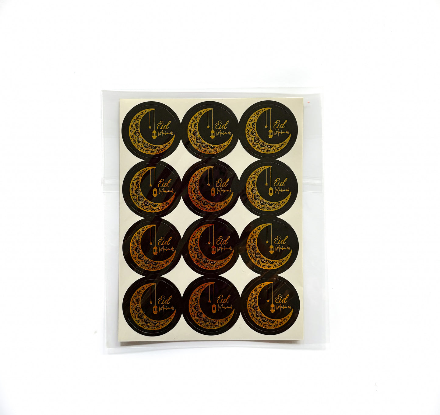 12 Eid Mubarak stickers – perfect for festive wrapping and crafts