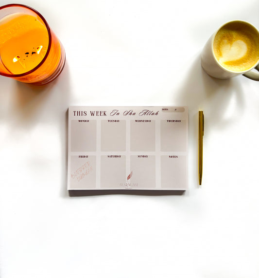 A5 Weekly Planner Beige Edition – Minimal Islamic Planner for Muslimah Productivity