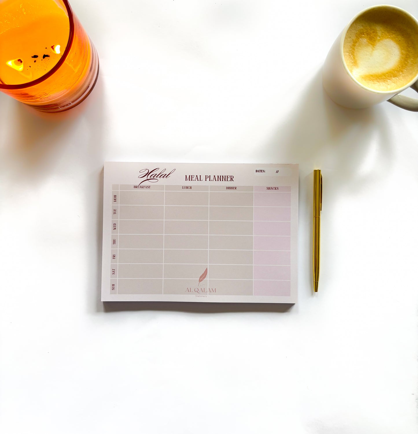 A5 Halal Meal Planner Beige Edition – Minimal Islamic Food Organizer