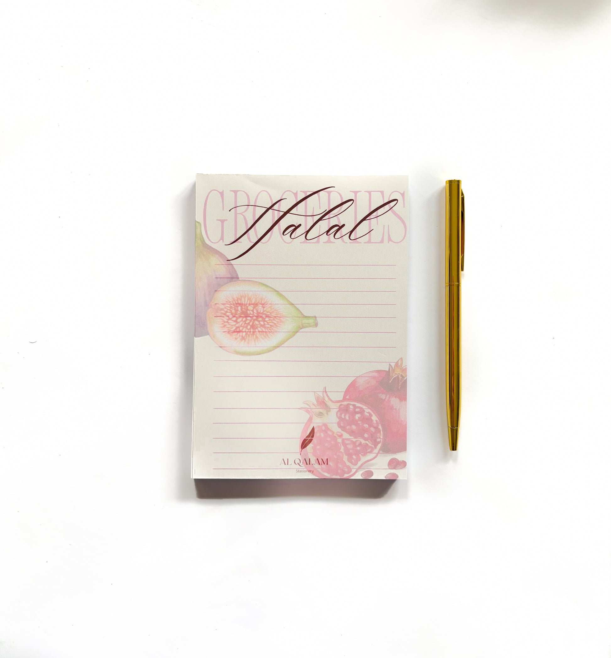 A6 Halal Groceries Notepad Burgundy Edition – Islamic Food Planner