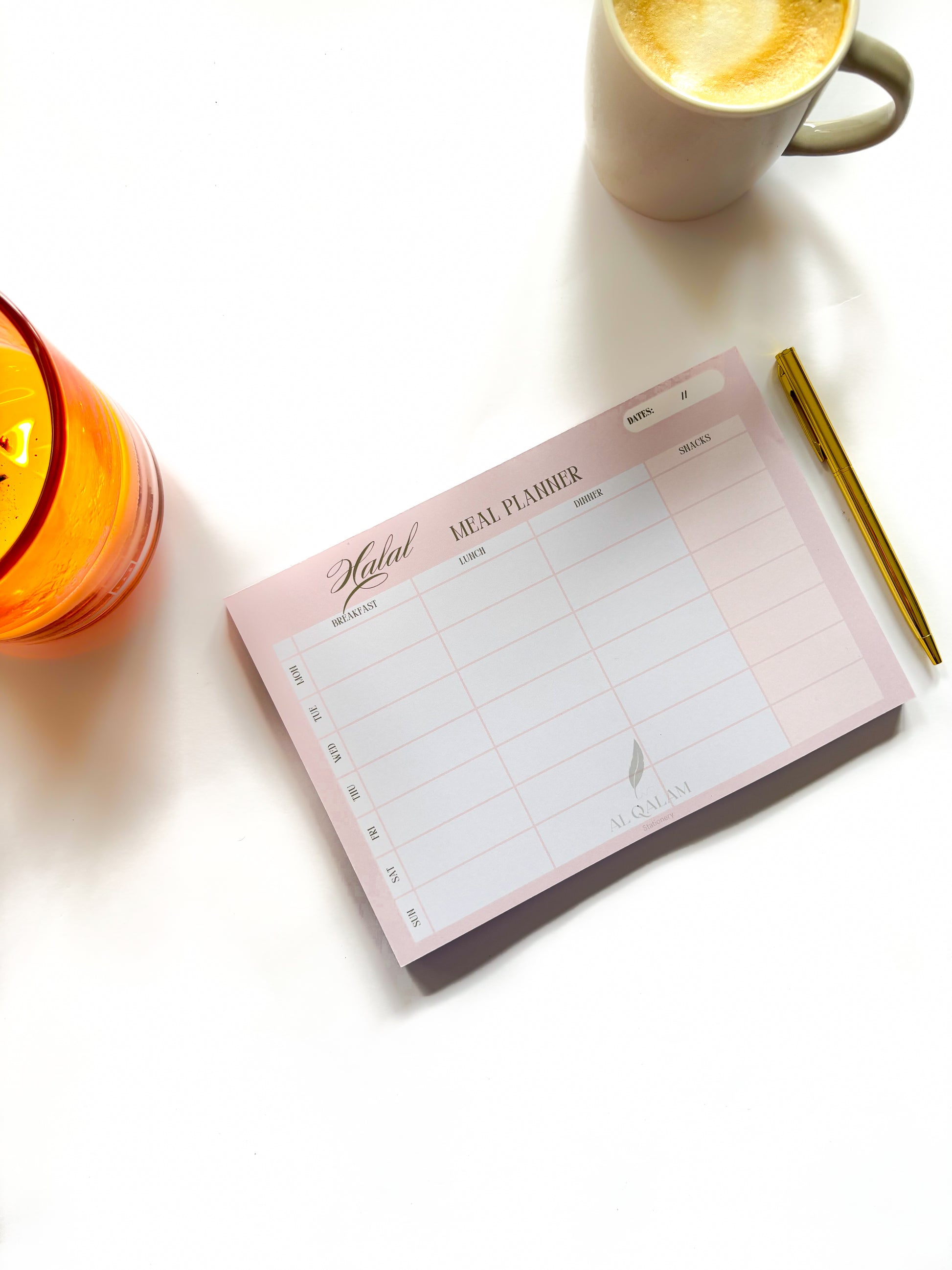 A5 Halal Meal Planner Pink Edition – Islamic Weekly Food Planner