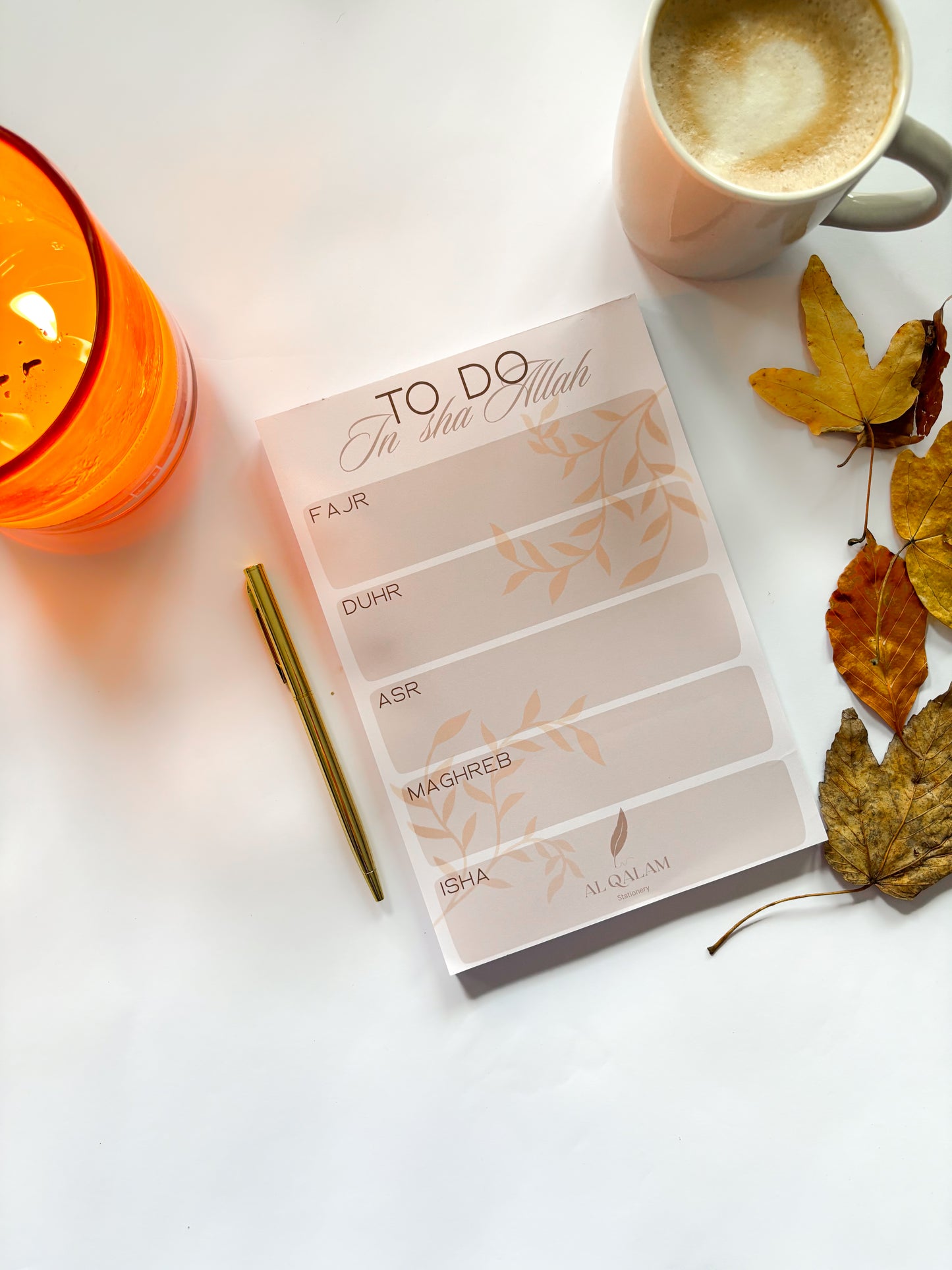 Autumn-Themed A5 Islamic Planner – Plan Your Day Around Salah