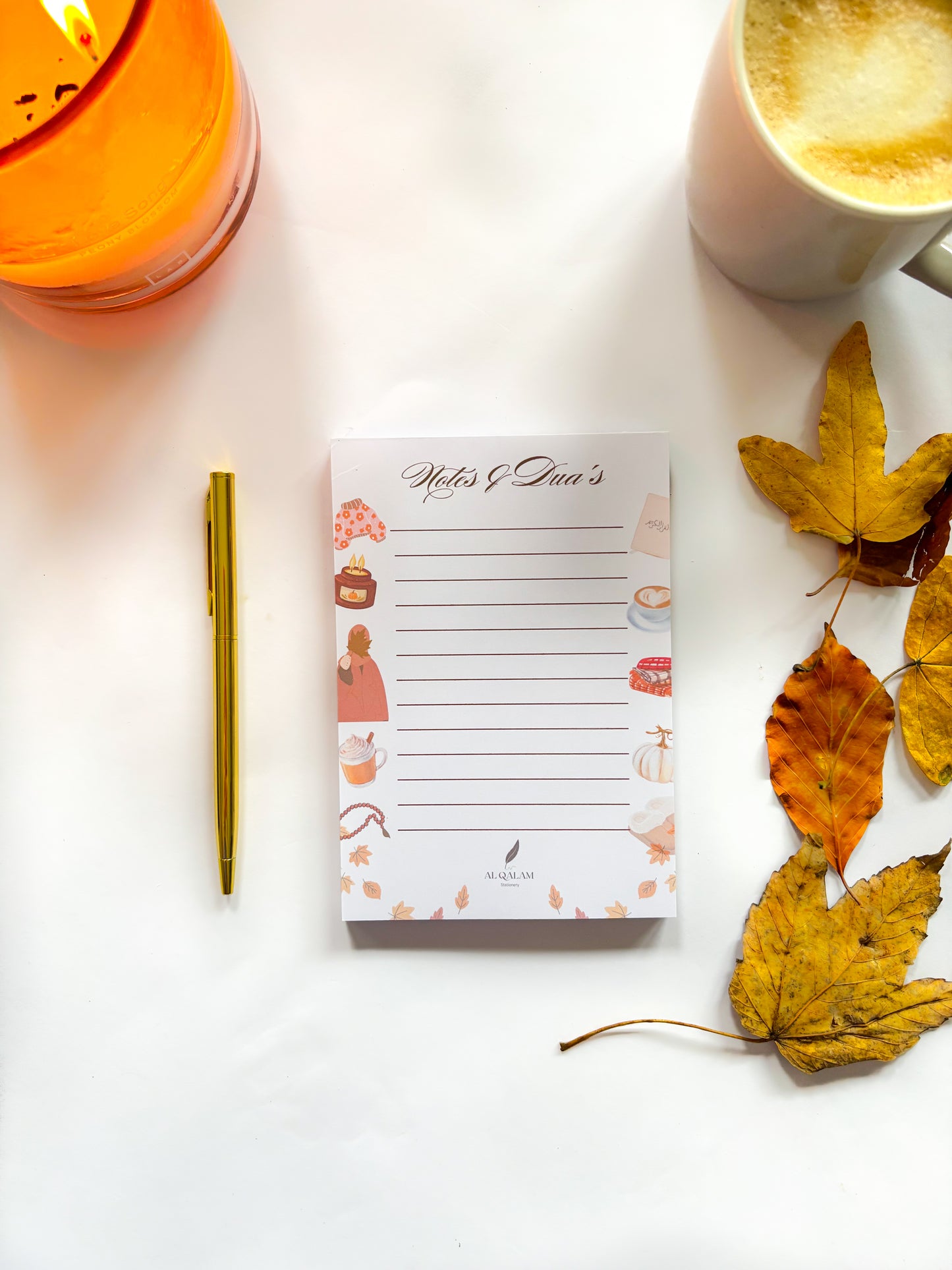 Barakah Bundle Fall Line – Islamic Stationery Set with Weekly Planner, Halal Meal Planner, Salah Notepad, and Notes & Dua’s Notepad