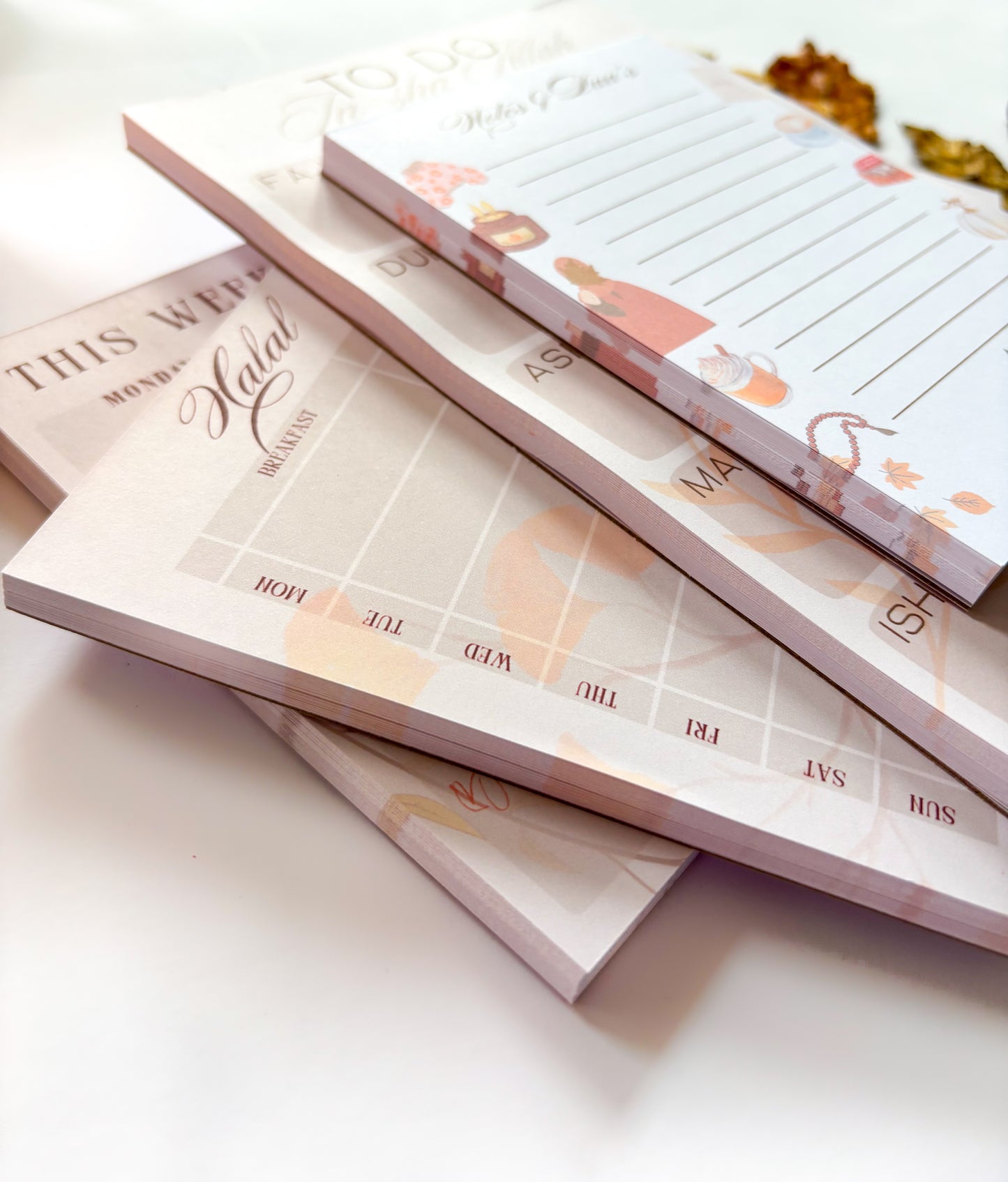 Autumn-Themed Faith-Inspired Islamic Planner and Notepad Set