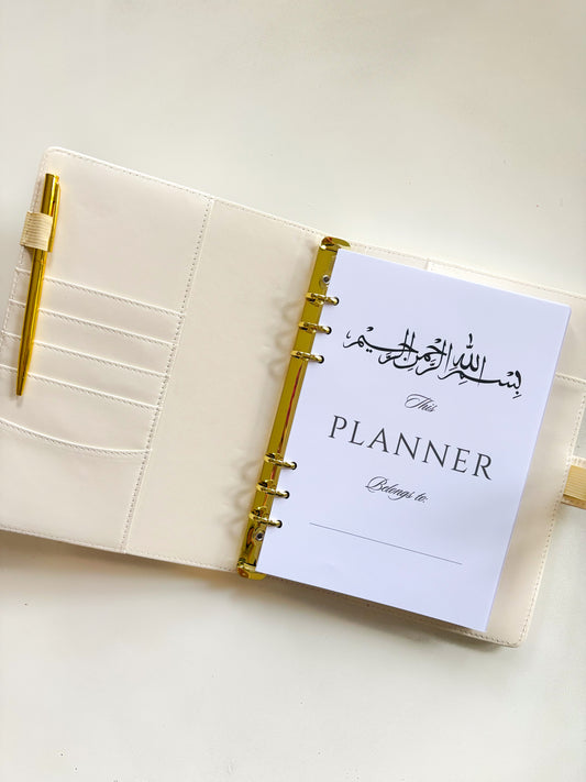 A5 weekly planner insert with dated overview and Islamic Hijri dates – premium 120gsm paper