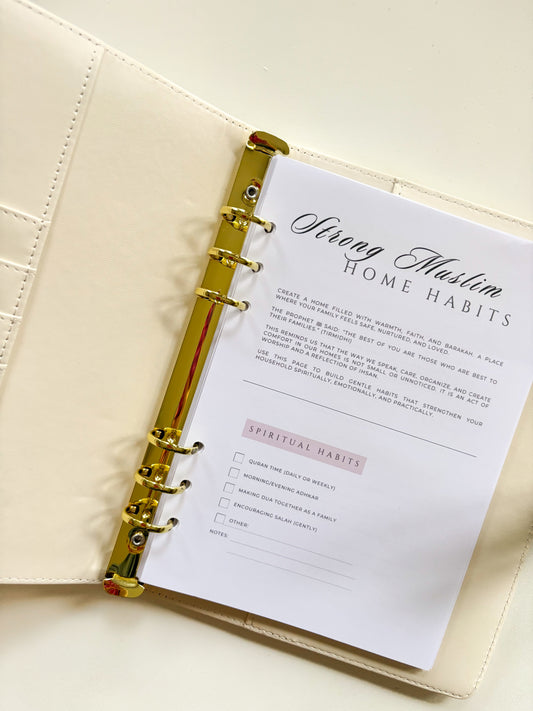 Strong Muslim family habits planner insert for building a faith-centered home – A5 page