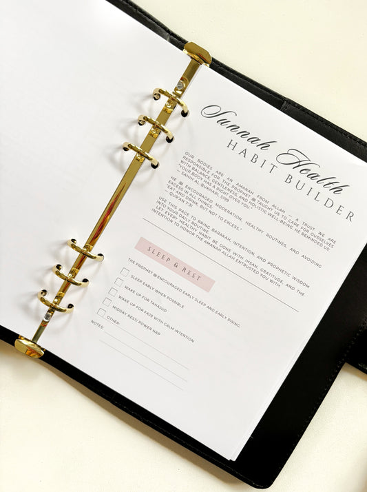 A5 Sunnah health habits planner insert for Muslim women on premium 120gsm paper