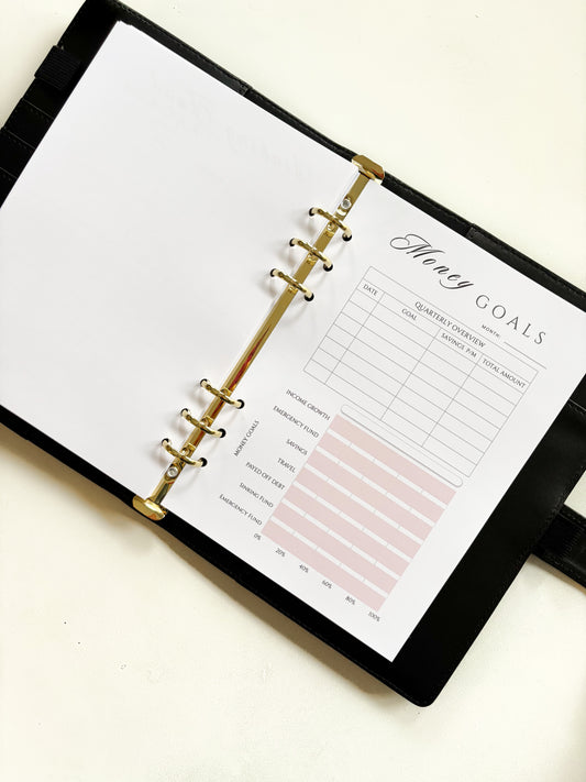 A5 quarterly money goals planner insert for Islamic financial planning – premium 120gsm paper