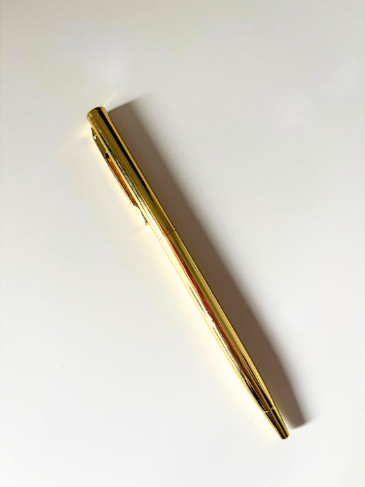 Gold Pen Black Ink – Luxury Journaling Accessory